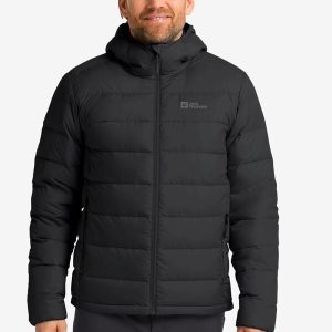 ATHER DOWN HOODY M RDS - black