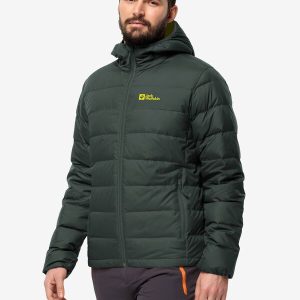 ATHER DOWN HOODY M RDS - black olive / firefly