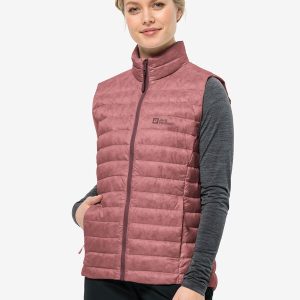 PILVI DOWN VEST W RDS - mineral red