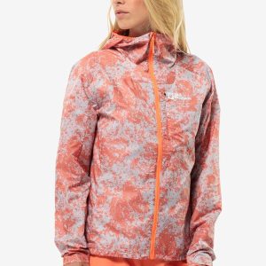 PRELIGHT WIND JKT W - Grid Camo Digital Orange