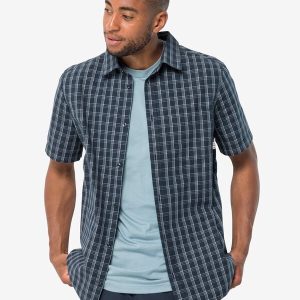 HOT SPRINGS SHIRT M - Night Blue Checks