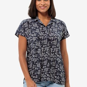 SOMMERWIESE SHIRT W - Leaves Night Blue