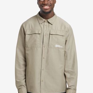 BARRIER LS SHIRT M - stone