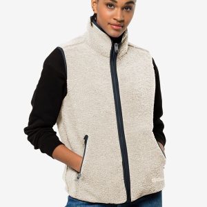 HIGH CURL VEST W - panna cotta