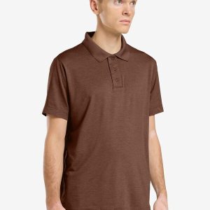 TRAVEL POLO M - dark rust heather