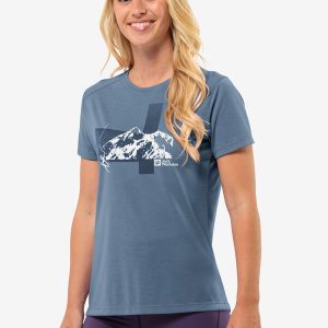 VONNAN S/S GRAPHIC T W - Elemental Blue