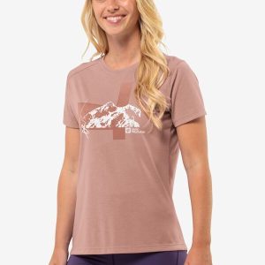 VONNAN S/S GRAPHIC T W - Rose Dawn