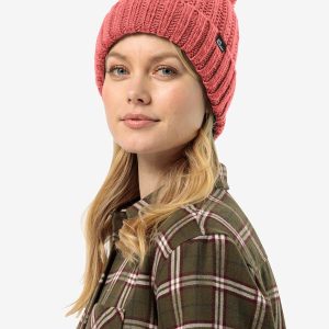 HIGHLOFT KNIT BEANIE W - red coral