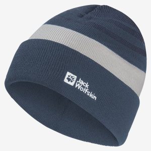 STRIPY KNIT BEANIE K - midnight sky