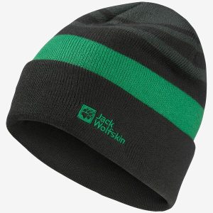 STRIPY KNIT BEANIE K - slate green/mystic