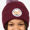 POMPOM BADGE BEANIE K - boysenberry