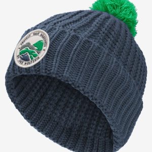 POMPOM BADGE BEANIE K - midnight sky