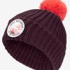POMPOM BADGE BEANIE K - amaranth