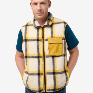 FELSLICHT CHECK VEST M - panna cotta