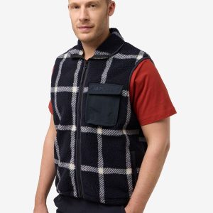 FELSLICHT CHECK VEST M - dark navy