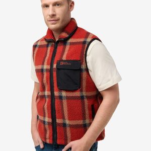 FELSLICHT CHECK VEST M - intense rust