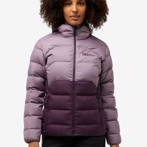 ATHER DOWN HOODY W RDS - midnight plum
