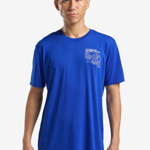 VONNAN GRAPHIC T M - EXPLORE vibrant blue