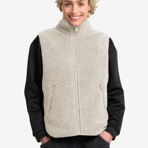 HIGH CURL VEST W - pale sand