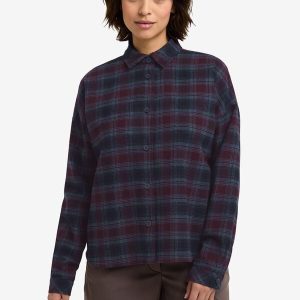 BAJA FLANNEL SHIRT W - CHECK dark navy
